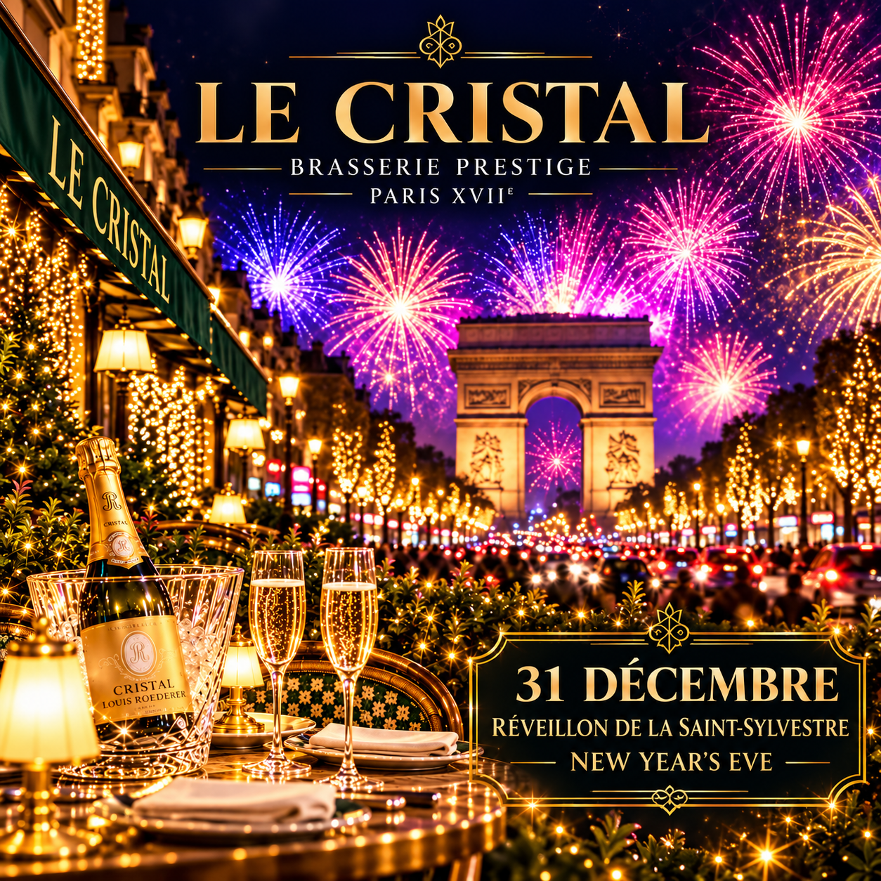 DÎNER DE LA SAINT-SYLVESTRE 31 DÉCEMBRE