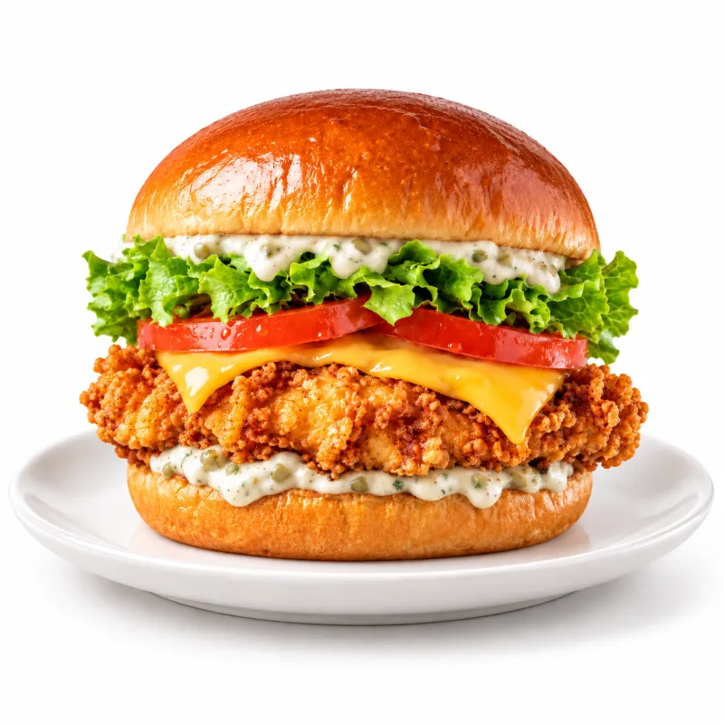 Burger au poulet croustillant